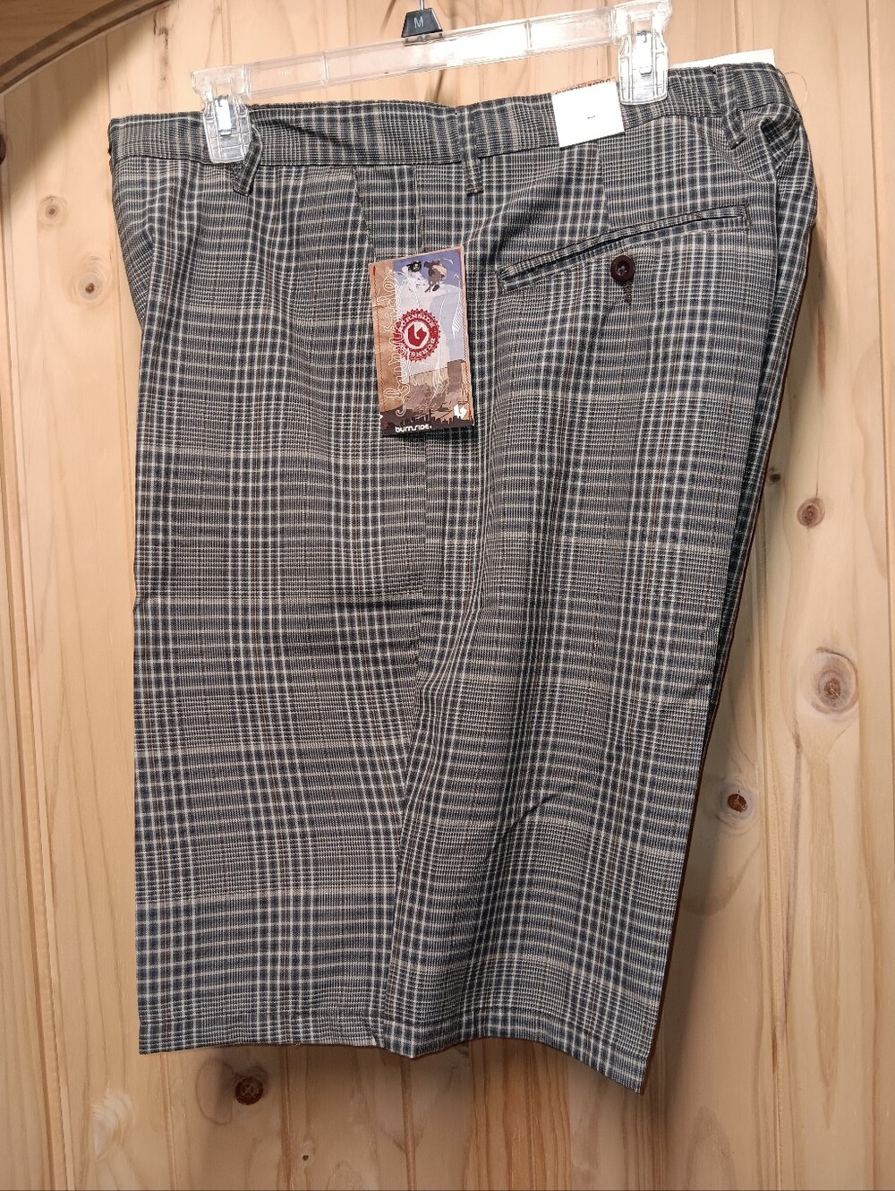 Burnside Plaid Dress Shorts with Back Button Pockets NWT